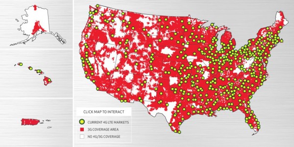 Verizon Lte Coverage Map 4g Network 3glteinfo