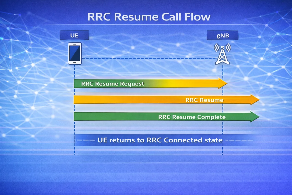 5G RRC resume call flow diagram