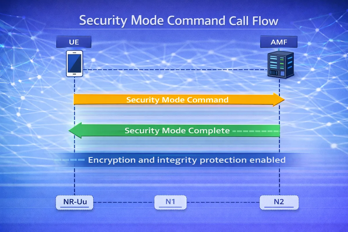 5G Security Mode Command call flow diagram