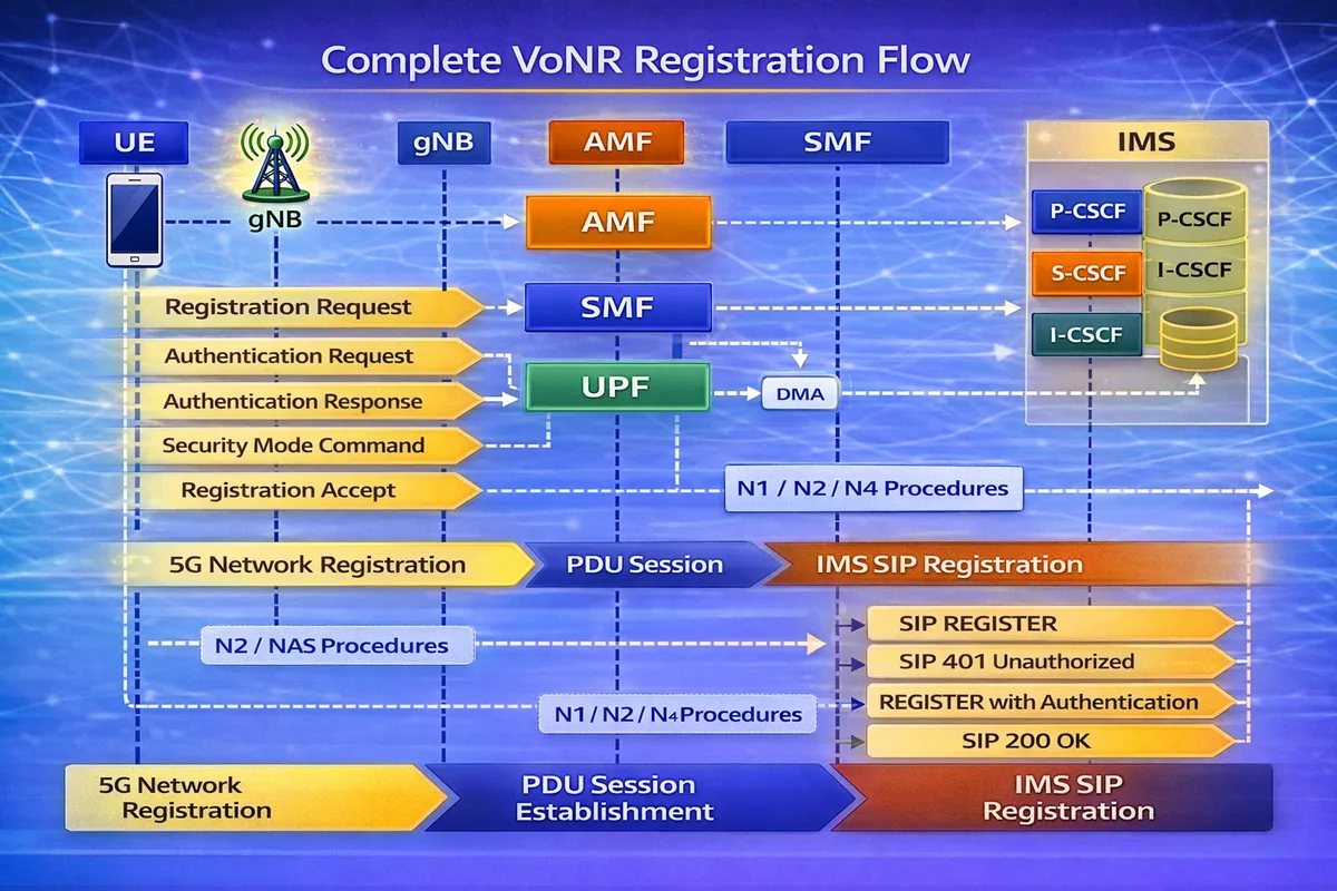 VoNR registration procedure diagram